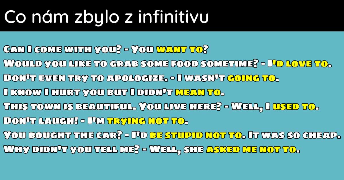 Jak se tvoří infinitiv v angličtině?